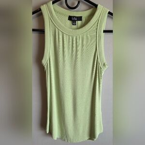Lulus Ribbed Tank Top Women’s Large Light Neon Green Sleeveless Stretch Top